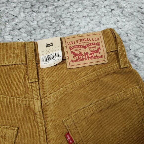 Levi's 94 Baggy Corduroy Brown Straight Leg Loose Pants Y2K 90s Size 24 x 31 - Picture 4 of 12